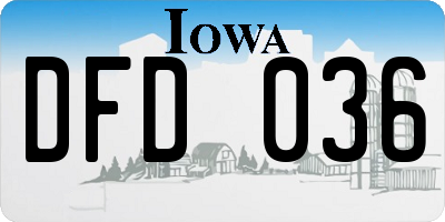 IA license plate DFD036