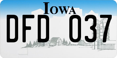 IA license plate DFD037