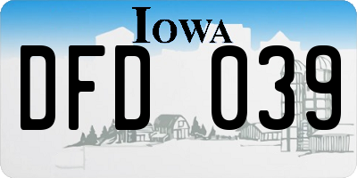 IA license plate DFD039