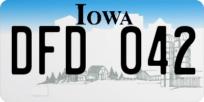 IA license plate DFD042