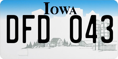 IA license plate DFD043