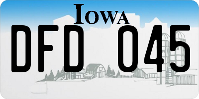 IA license plate DFD045
