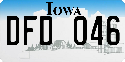 IA license plate DFD046