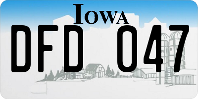 IA license plate DFD047