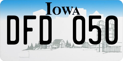 IA license plate DFD050