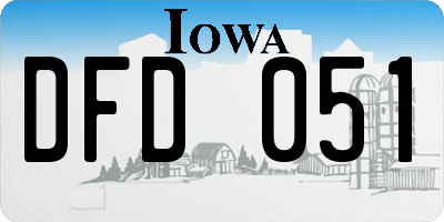 IA license plate DFD051