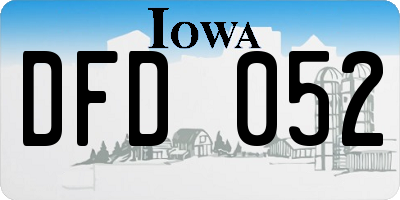 IA license plate DFD052