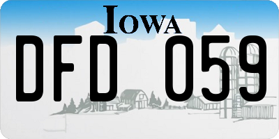 IA license plate DFD059