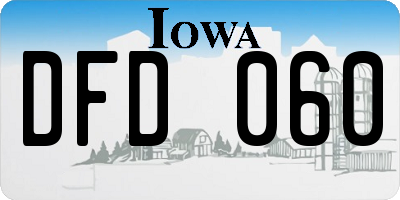 IA license plate DFD060