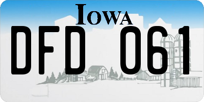 IA license plate DFD061
