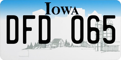 IA license plate DFD065