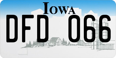 IA license plate DFD066