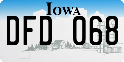 IA license plate DFD068
