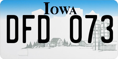IA license plate DFD073