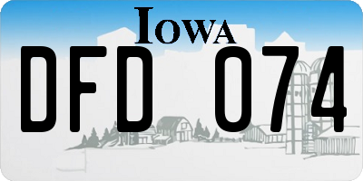 IA license plate DFD074