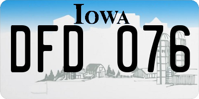 IA license plate DFD076