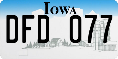 IA license plate DFD077
