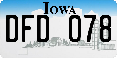IA license plate DFD078