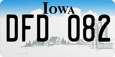 IA license plate DFD082