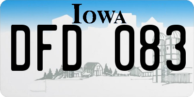 IA license plate DFD083