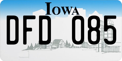 IA license plate DFD085