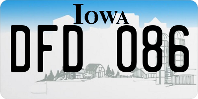 IA license plate DFD086