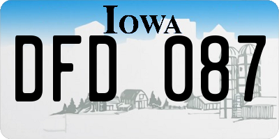 IA license plate DFD087