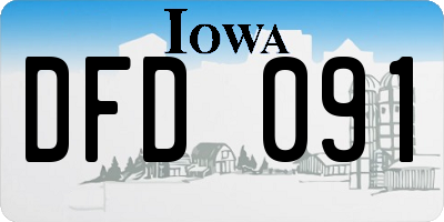 IA license plate DFD091