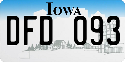 IA license plate DFD093