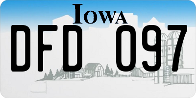 IA license plate DFD097
