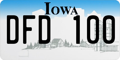 IA license plate DFD100