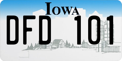 IA license plate DFD101