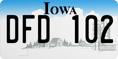 IA license plate DFD102