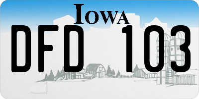 IA license plate DFD103