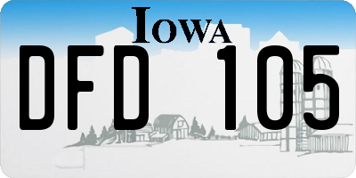 IA license plate DFD105