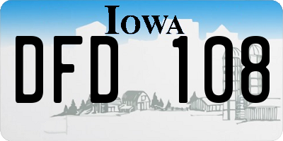 IA license plate DFD108