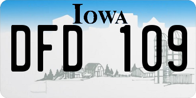 IA license plate DFD109