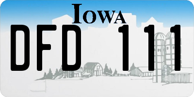 IA license plate DFD111