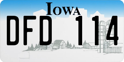 IA license plate DFD114
