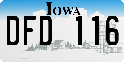 IA license plate DFD116