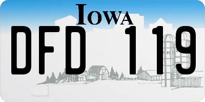 IA license plate DFD119
