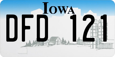 IA license plate DFD121