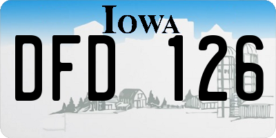 IA license plate DFD126