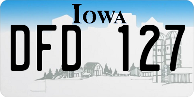 IA license plate DFD127