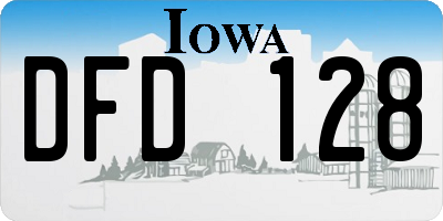 IA license plate DFD128