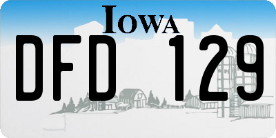 IA license plate DFD129