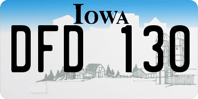 IA license plate DFD130