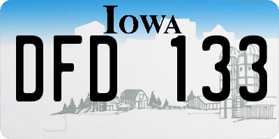 IA license plate DFD133