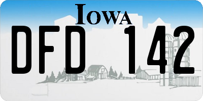 IA license plate DFD142