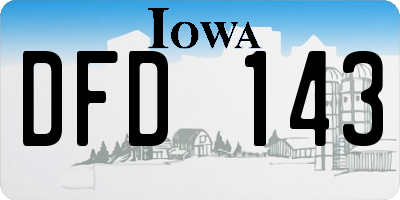 IA license plate DFD143